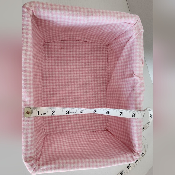 white wicker baskets with pink liner Storage Organizer Set Of 3 - Picture 9 of 16